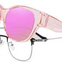HAOLOTA Fit Over Glasses Sunglasses for Women Polarized, Trendy Cat Eye Sunglasses Wear Over Glasses, UV Protection