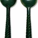 Handmade Green Marbled Resin Salad Serving Spoon & Fork Set  Durable Swirl Design Utensils for Tossing, Mixing & Serving Salad, Pasta & Fruit  Stylish Kitchen & Tableware Gift