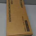 Forbena Bathroom Organizer Countertop, Counter Organizer for Bathroom Decor, Wooden Sink Shelf for Vanity Storage, Makeup Tray for Perfume Skincare Bedroom Kitchen Corner (2 Tier, White and Gold)