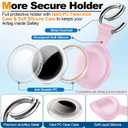 2 x 4 Pack Compatible with Apple Airtag Holder with Keychain,IPX8 Waterproof GPS Cover for Air-Tags Shockproof [Anti-Scratch] Item Finders Case for Pets,Kids,Luggage-Blue+Pink+Orange+Rosered