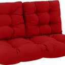 idee-home Outdoor Loveseat Cushion Set 48 x 24, Couch Cushion Replacement | Love Seat Patio Furniture Wicker Sofa Cushions Bottom & Back, Hampton Bay Waterproof Outside Chair Pad, Red