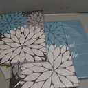 Zlove Blue and Grey Bathroom Wall Decor Dahlia Flower Painting Prints Relax Signs Artwork for Spa Yoga Room, 12"x16", 3Pcs