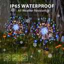 Solar Garden Lights for Outdoor Decor, Waterproof 2 Pack Solar Powered Firework Stake 120 LED Sparklers String Lights for Yard Pathway 4th of July Decorations(Colorful)