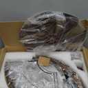 LEDIARY 20" Caged Ceiling Fan with Light and Remote, Low Profile Flush Mount Fandelier, Black Gold Bladeless Enclosed Small Fan Lights Ceiling Fixtures, Rustic Farmhouse Style for Bedroom, Outdoor