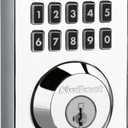 Kwikset 914 Contemporary Keypad SmartCode Electronic Deadbolt Smart Lock featuring SmartKey Security and ZigBee 3.0 Technology in Polished Chrome