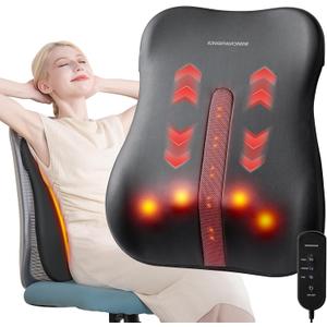 KingPavonini Back Massager for Pain Relief Deep Tissue, Ultrathin Lumbar Massager with Heat, Track-Guided & Full-Back Massage, Lower Back Massager for Lumbar, Neck, Shoulder, Gift for Women Men