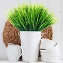 Ysleen 40 Bundles Artificial Grasses Outdoor UV Resistant Fake Plants No Fade Faux Grass Plastic Wheat Grass Greenery Shrubs Garden Porch Window Box Decorating Craft
