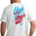 HUK Mens Fishing Graphic Tee, Performance Short Sleeve, Quick-Dry (Medium, White)