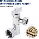 NearMoon Adjustable Shower Head Extension Adapter, SUS304 Stainless Steel Shower Arm Extension Connector for Shower Heads (Chrome Finish)