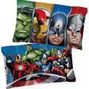 Jay Franco Marvel Avengers Halo 2 Pack Pillowcase - Double-Sided Kids Super Soft Bedding Features Captain America, Hulk, Iron Man, & Spiderman