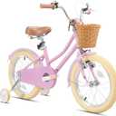 KEANO Girls Bike for 2-12 Years Old Toddlers and Kids, 12" Retro Style Kids Bike with Basket & Training Wheels, 20 Inch Kids' Bicycle with Kickstand, Multiple Colors