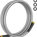 Short Metal Garden Hose 6ft Connector: Flexible Stainless Steel Water Hose for Reel - Female to Male Metal Leader - Leakproof Hose for Outdoor Garden Watering Pet Cleaning
