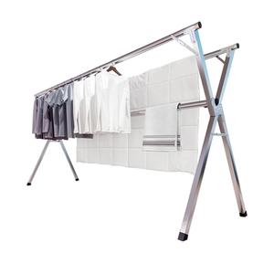 JAUREE 79 Inches Clothes Drying Rack, Drying Rack Clothing Folding Indoor Outdoor, Heavy Duty Stainless Steel Laundry Rack, Foldable Portable Large Clothes Rack Garment Rack with 20 Windproof Hooks, Silver