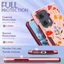 2 x for Moto Edge 2024 Case Women - Cute Girls Phone Cover Kawaii Girly Aesthetic Unique Design Mushroom Heavy Duty Protective Shockproof Military Grade for Motorola Moto Edge 2024 Cases