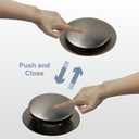 Brushed Bathtub Drain Stopper, Universal Pop Up Bath Drain, Hidrop Tip Toe Tub Drain Stopper, Conversion Kit Assembly, Replaces Lift and Turn, Tip-Toe and Trip Lever drains for Tub, EZ Install (Brushed)