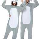 GKTOP Grey Hooded Donkey Costume Adult - Unisex Animal Onesie for Halloween Cosplay Party (S)