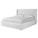 Modern Classic White Upholstered Cotton Wingback Bed - Queen
