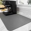 Coffee Bar Mat for Countertops - Absorbent Hide Stain Rubber Backed Dish Drying Mat for Kitchen Counter for Kitchen Counter (17" x 31.5", Dark Gray)