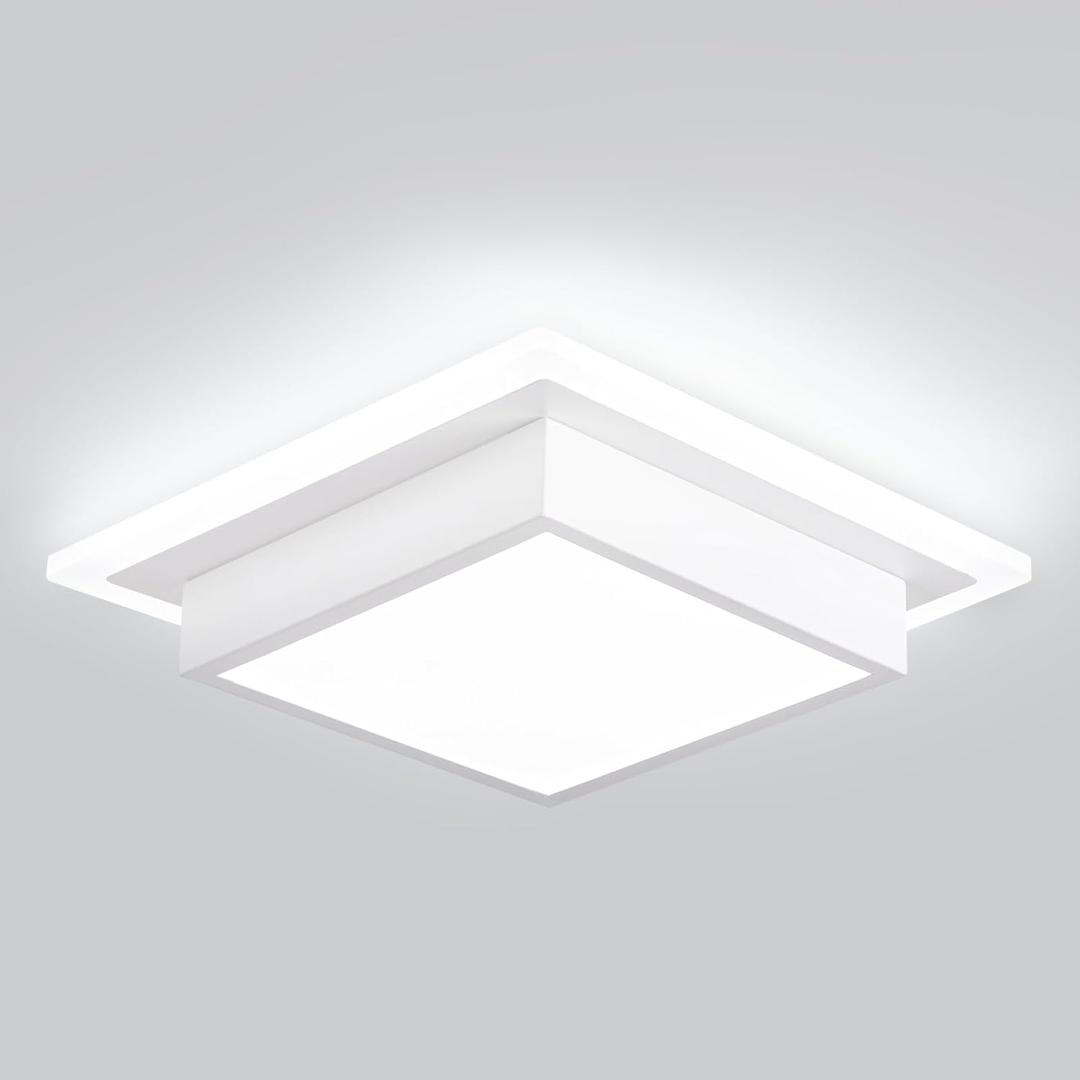 Modern LED Ceiling Light Fixtures, Small Flush Mount Light Fixture, Hallway Light Fixtures 32W 6000K, Square Kitchen Ceiling Light for Living Room Bedroom Bathroom Kitchen