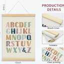 foedor Alphabet Numbers Poster Framed, Nursery ABC Wall Decor Poster Hanger Frame,Hanging Banner Decor for Nursery Toddler Girls Room Play Room, 12x16 Inch, Set of 2