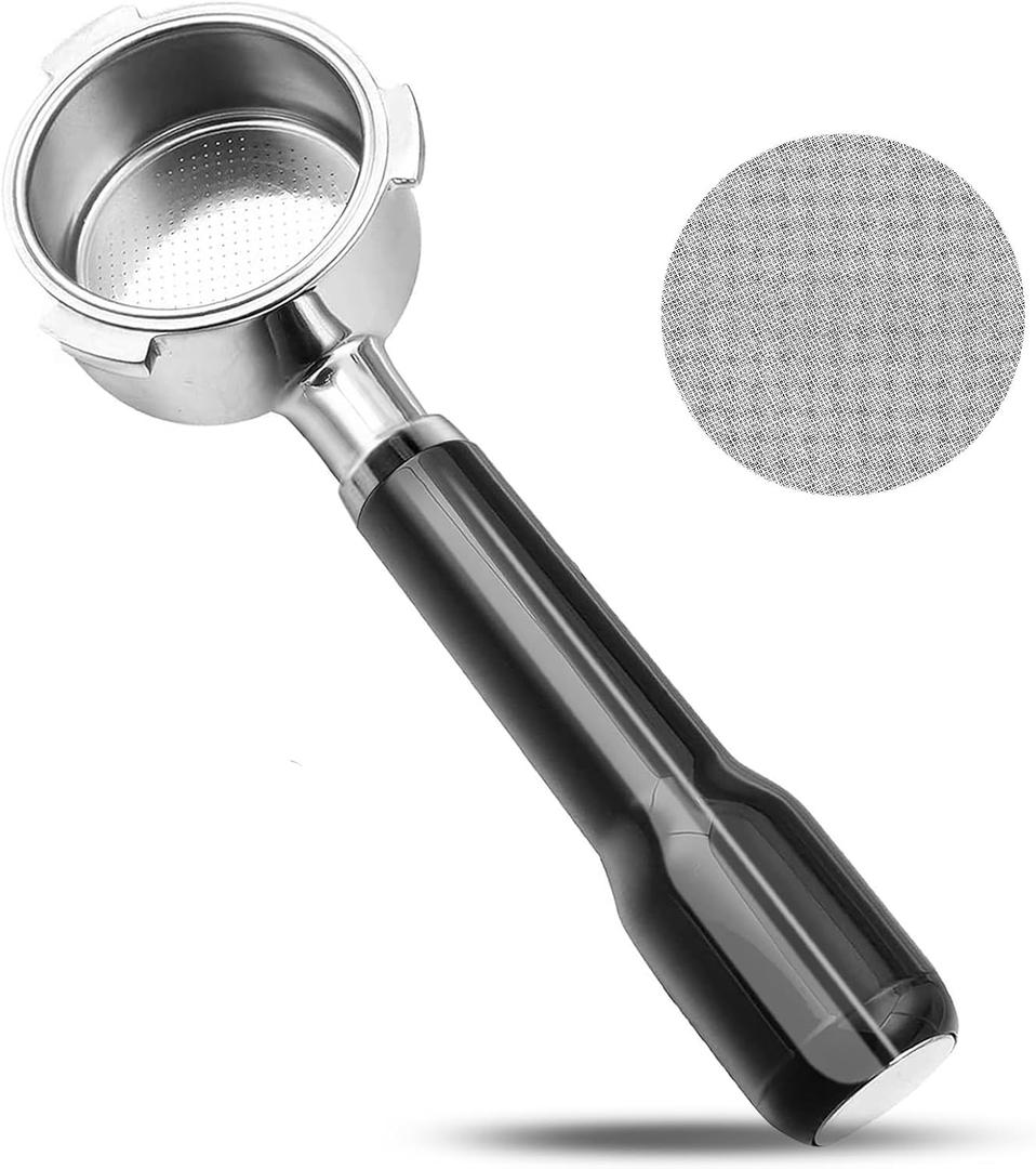 51mm Bottomless Portafilter for CM5418, Compatible for CASABREWS Espresso Machine CM5418, 3700Essential, 5418Pro, 5418J and 5418Basic, Stainless Steel Filter Holder and Filter, Black