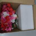Hollyone Hydrangea Artificial Flowers with Glass Vase Fuchsia Silk Faux Flowers Arrangements in Vase with Faux Water Fake Floral Bulk Bouquet for Home Decor Table Centerpiece Decorations