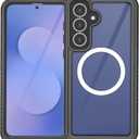 LJFLYXRI Waterproof Case for Galaxy S25 FE | Rugged Case with 360 Protection | Compatible with MagSafe | Built-in Screen | Lens Protector | 12FT Military Grade - for Galaxy S25 FE Black