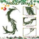 2pcs 6ft Christmas Garland, Artificial Norfolk Pine Garland, Real Touch Greenery Garlands for Mantle, Cedar Garlands for Christmas Decorations Indoor Outdoor (6 FT)