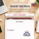 BOX USA Rigid Mailers 12" x 15" (100-Pack) - Cardboard Mailer Envelopes for Photos, Artwork, Certificates - Stay Flat, 12 3/4x15" 100-Pk