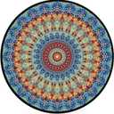 Round Rugs 2 FT Washable Non Slip Round Area Rug, Medium-Pile Small Circular Rug for Living Room Small Area Rug Floor Rug Throw Rug Soft Rug Room Decor (Blue Mandala Colorful Agate)