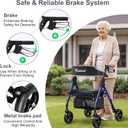 Walkers for Seniors, Rollator Walker with Seat, Walkers for Seniors with seat, 350 lb Capacity,with 8'' Big Wheels, Rolling Walker (Blue)