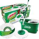 Libman Tornado Spin Mop System with 3 Refill Heads, Microfiber Spinning Mop and Bucket with Wringer Set for Home, Floor Cleaning of Hard-Wood, Laminate, Tile, All Surface Cleaner, 4 Total Mop Heads