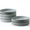 Famiware Star 7.5" Pasta Bowls Set, Salad Bowl Set of 6, Double Reactive Glaze, Stackable, Perfect for Your Friend for Housewarming, Thanksgiving, Christmas, Smoky Blue