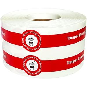 500 Pcs Safe Secure Tamper Evident Seals Stickers for Drink Lids 1x9 Inch - Food Delivery Stickers Sealed for Freshness Labels Drink Food Seals