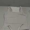 Dninmim Women Square Neck Bodysuit Sleeveless Casual Shapewear Tank Lingeries Jumpsuit Gray S