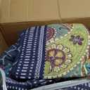 NEWLAKE Cotton Patchwork Bedspread, 3-Piece Bedding Quilt Set with Real Stitched Embroidery, Reversible Matelasse Bed Coverlet Set,Vintage Flowery Grid,King Size