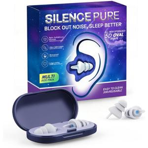 Ear Plugs for Sleeping Soft Reusable Silicone Ideal for Side Sleepers