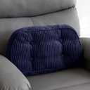 HIGOGOGO Lumbar Support Pillow for Recliner Chair/Accent Chair/Couch/Office Chair, Tufted Corduroy Back Support Cushion for Elderly, Recliner Cushions for Back Rest, Pain Relief, Reading, Navy