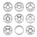 Christmas Cookie Cutters Mini, 9 Pcs Christmas Holiday Metal Cookie Cutters for Party Baking Christmas Tree, Heart, Deer Head, Snowflake, Jingle Bell, Gingerbread Man,Angel,Circle,Snowman
