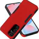 for Samsung Galaxy S24 FE Case Dual Layer Protective S24 FE Phone Case Heavy Duty Protection [Anti-Scratch] [Anti-Fingerprint] Non-Slip Shockproof Case for Samsung Galaxy S24 FE, Red