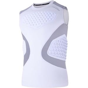COOLOMG Mens Baseball Chest Rib Protector Adult Football Padded Compression Shirt Heart Sternum Guard for Rugby Lacrosse size M