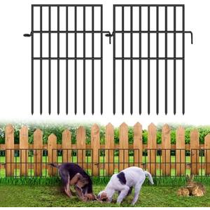FOKEP Animal Barrier Fence, 25 Panels No Dig Fences, 17in(H) X 27ft(L) Garden Fence Animal Barrier for Rabbits and Dog Under Fence Barrier, Rustproof Metal Fences Border for Outdoor, Yard, Patio