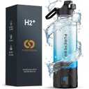 PUREPEBRIX Upgraded Hydrogen Water Bottle Glass Generator - 34oz Borosilicate Glass, SPE/PEM Tech, Leak-Proof Lid, Easy-Carry Handle, Sports-Inspired Design for Home, Office & Travel Hydration
