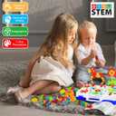HAPTIME Design and Drill Toy,Educational Toys Building for Kids Ages 3-8,STEM Toys for 3 4 5 6 Year Old,193 Pcs Electric Drill Toy,Magic Montessori Play Toolbox for Toddler Boys Girls Preschool, Small