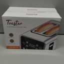 Inspirex Touch Screen Toaster - 2 Slice Extra-Wide Slots - 5 Bread Type and 6 Browning Levels - Defrost, Reheat, Favorite, Single Slot Settings - Stainless Steel