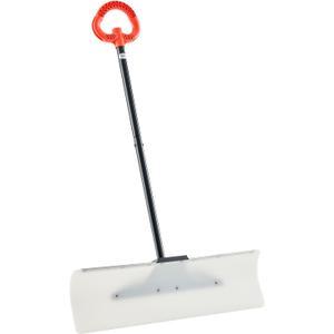 VEVOR Snow Pusher, 30 inch Wide Push Snow Shovel Plow for Driveway, Sidewalks and Doorways with Segmented Handle, Ergonomic Grip and HDPE Plastic Blade (Regular)