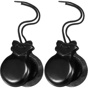 Abaodam 2 Pcs Traditional Spanish Flamenco Castanets for Adults Spanish Wood Castanets Beginner Percussion Spain Musical Instrument Rhythm Early Education, Black