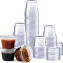 GUSTO 1 oz Jello Shot Cups with Lids [100 Count] Condiment Containers