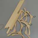 Civaner 11 Pcs Doll Garment Rack with Wooden Clothes Hanger for 18 Inch Girl Doll Clothes Mini Hangers Wardrobe Furniture Accessories for Dollhouse Baby Shower Supplies (Wood)