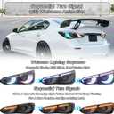 Tail Lights Assembly for Infiniti Q50 Skyline V37 2014-2017, Sequential Turn Signal Rear Lamps with Dynamic Start-up Animation DRL, Plug&Play, 4PCS, LH+RH (Smoked Lens/White Base)